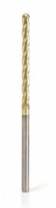 Amana Tool 46295 CNC 2D and 3D Carving 0.10 Deg Straight Angle Ball Nose x 1/8 D x 1/16 R x 1-1/2 CH x 1/8 SHK x 3 Inch Long x 3 Flute SC ZrN Coated Router Bit