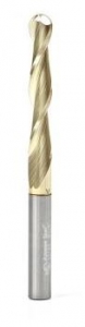 Amana Tool 46294 CNC 2D and 3D Carving 0.10 Deg Straight Angle Ball Nose x 1/4 D x 1/8 R x 1-1/2 CH x 1/4 SHK x 3 Inch Long x 2 Flute SC ZrN Coated Router Bit