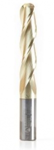 Amana Tool 46495 CNC 2D and 3D Carving 0.10 Deg Straight Angle Ball Nose x 1/2 D x 1/4 R x 2-1/4 CH x 1/2 SHK x 4 Inch Long x 3 Flute SC ZrN Coated Router Bit