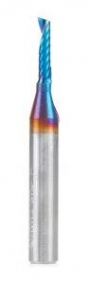 Amana Tool 51411-K Spektra Coated SC Spiral 'O' Single Flute, Plastic Cutting 1/8 D x 1/2 CH x 1/4 SHK x 2 Inch Long Up-Cut CNC Router Bit with Mirror Finish
