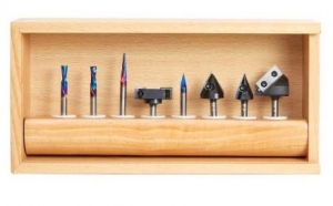 8-Pc CNC Shapeoko Advanced Starter Router Bit Collection, 1/4 Inch Shank