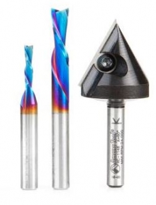 Amana Tool AMS-119 Matt's Shapeoko CNC Router Bit Starter 3-Pc Pack, 1/4 Inch Shank