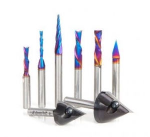 Amana Tool AMS-230 Joos CNC 8-Pc Advance Router Bit Set, 1/4 Inch Shank