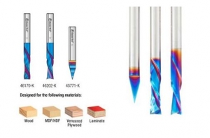 Amana Tool AMS-114-K 3-Pc SC Signmaking & Engraving 1/4 Inch Shank Router Bit Pack