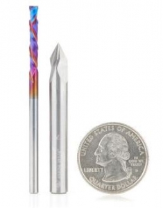 Amana Tool AMS-196 2-Pc SC Signmaking & Engraving 1/8 & 1/4 Inch Shank Router Bit Pack