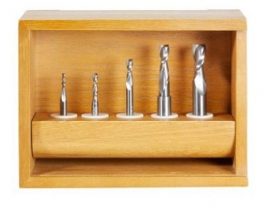 Amana Tool AMS-120 5-Pc Solid Carbide Up-Cut Spiral Router Bit Collection