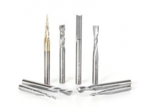 Amana Tool AMS-137 8-Pc Spiral Compression, Tapered & Straight CNC Router Bit Collection, 1/4-Inch SHK