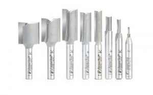 Amana Tool AMS-103 8-Pc Carbide Tipped Straight Plunge High Production Collection, 1/4 Inch Shank
