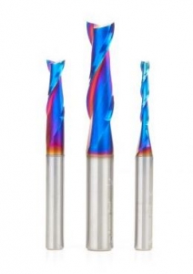 Amana Tool AMS-236-K 3-Pc Up-Cut Solid Carbide Spiral Spektra Extreme Tool Life Coated Router Bit Pack