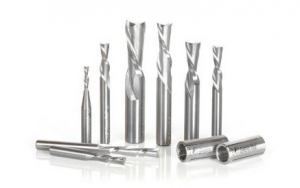 Amana Tool AMS-123 8-Pc CNC Solid Carbide Down-Cut Spiral Router Bit Collection