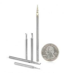 Amana Tool AMS-161 5-Pc CNC Aluminum Cutting Solid Carbide Spiral 'O' Flute 1/8 Inch SHK Router Bit Collection