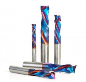 Amana Tool AMS-182-K 5-Piece CNC Solid Carbide Spektra Coated Compression Spiral Router Bit Collection