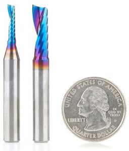 Amana Tool AMS-195-K SC Spektra Extreme Tool Life Coated Plastic Cutting Spiral 'O' Flute 1/4 Inch SHK Router Bit Pack