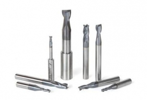 Amana Tool AMS-152 8-Pc Solid Carbide Spiral CNC Router Bit / End Mill Collection with AlTiN Coating for Steel, Stainless Steel & Composites