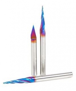 Amana Tool AMS-107-K CNC Ultimate Solid Carbide 2D/3D Carving/Engraving 3-Pc Pack Spektra Extreme Tool Life Coated