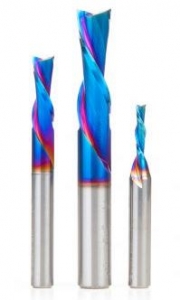 Amana Tool AMS-238-K 3-Pc Down-Cut Solid Carbide Spiral Spektra Extreme Tool Life Coated Router Bit Pack