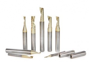 Amana Tool AMS-160-Z 8-Pc CNC Aluminum Cutting SC Spiral 'O' Flute ZrN Coated Router Bit Collection