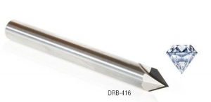 Amana Tool DRB-416 Polycrystalline Diamond (PCD) Tipped 60 Deg V Engraving/Chamfering 1/4 Dia x 1/8 Inch Cut Height x 1/4 Shank Router Bit