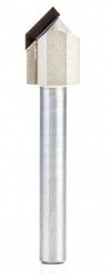 Amana Tool DRB-418 Polycrystalline Diamond (PCD) Tipped 90 Deg V Engraving/Chamfering 1/2 Dia x 3/8 Inch Cut Height x 1/4 Shank Router Bit
