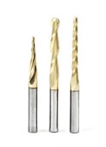 Amana Tool AMS-142 3-Pc CNC 2D and 3D Carving Ball Nose ZrN Coated SC 1/4 Inch SHK Router Bit Collection Includes 46282 (1/16), 46284 (1/8) & 46294 (1/4 D.)