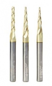 Amana Tool AMS-144 3-Pc CNC 2D and 3D Carving Ball Nose ZrN Coated SC 1/4 Inch SHK Router Bit Collection Includes 46280 (1/32), 46282 (1/16) & 46286 (1/8 D.)