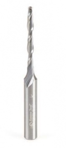 Amana Tool 46030 Solid Carbide Foam Cutting Up-Cut Spiral 1/16 Radius x 1/8 Dia x 1-1/8 Cut Height x 1/4 Shank x 2-1/2 Inch Long Ball Nose Router Bit
