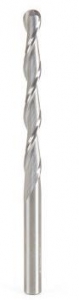 Amana Tool 46032 Solid Carbide Foam Cutting Up-Cut Spiral 1/8 Radius x 1/4 Dia x 2-1/4 Cut Height x 1/4 Shank x 4 Inch Long Ball Nose Router Bit