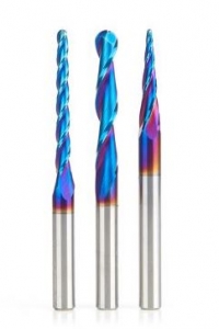 Amana Tool AMS-142-K 3-Pc SC Spektra Extreme Tool Life Coated 2D/3D Carving 1/4 Inch SHK Router Bit Pack