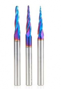 Amana Tool AMS-144-K 3-Pc SC Spektra Extreme Tool Life Coated 2D/3D Carving 1/4 Inch SHK Router Bit Pack