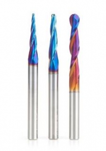 Amana Tool AMS-146-K 3-Pc SC Spektra Extreme Tool Life Coated 2D/3D Carving 1/4 Inch SHK Router Bit Pack