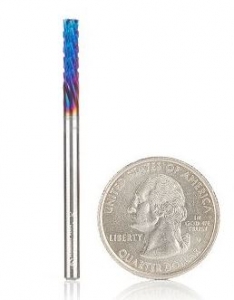 Amana Tool 46260-K SC Spektra Extreme Tool Life Coated Carbon Fiber Cutting Down-Cut 1/8 D x 1/2 CH x 1/8 SHK x 2 Inch Long Router Bit