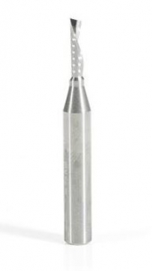 Amana Tool 51511 SC Spiral 'O' Single Flute, Plastic Cutting 1/8 D x 1/2 CH x 1/4 SHK x 2 Inch Long Down-Cut CNC Router Bit with Mirror Finish