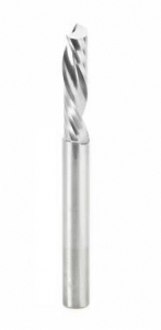 Amana Tool 51505 SC Spiral 'O' Single Flute, Plastic Cutting 1/4 D x 1 CH x 1/4 SHK x 2-1/2 Inch Long Down-Cut CNC Router Bit with Mirror Finish