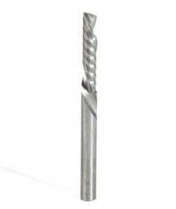Amana Tool 51507 SC Spiral 'O' Single Flute, Plastic Cutting 1/4 D x 1-1/4 CH x 1/4 SHK x 3 Inch Long Down-Cut CNC Router Bit with Mirror Finish