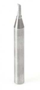 Amana Tool 51416 SC Spiral 'O' Single Flute, Plastic Cutting 1/8 D x 1/4 CH x 1/4 SHK x 2 Inch Long Up-Cut CNC Router Bit with Mirror Finish