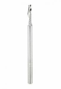 Amana Tool 51403 SC Spiral 'O' Single Flute, Plastic Cutting 1/4 D x 1-3/8 CH x 1/4 SHK x 3 Inch Long Up-Cut CNC Router Bit with Mirror Finish