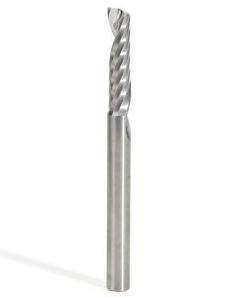 Amana Tool 51409 SC Spiral 'O' Single Flute Plastic Cutting 1/4 D x 1-1/16 CH x 1/4 SHK x 3 Inch Long Up-Cut CNC Router Bit with Mirror Finish