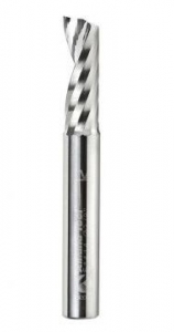 Amana Tool 51414 SC Spiral 'O' Single Flute, Plastic Cutting 3/8 D x 1-1/8 CH x 3/8 SHK x 3 Inch Long Up-Cut CNC Router Bit with Mirror Finish