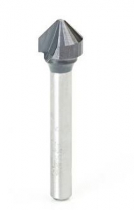 Amana Tool 45762 SC AlTiN Coated V-Groove 90 Deg. Folding for Composite Material Panels Like TCM, CCM, ACM, 0.090 Tip Cut Width x 3/8 CH x 1/2 D x 1/4 Inch Steel SHK Router Bit