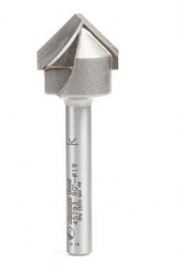 Amana Tool 45793 V-Groove 90 Deg. Folding for Aluminum Composite Material (ACM) Panels Like Alucobond, Dibond, 0.118 Tip Cut Width x 17/32 CH x 3/4 D x 1/4 Inch SHK Carbide Tipped Router Bit