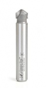 Amana Tool 45736 V-Groove 108 Deg. Folding for Aluminum Composite Material (ACM) Panels Like Alucobond, Dibond, 0.090 Tip Cut Width x 3/8 CH x 1/2 D x 1/2 Inch SHK Carbide Brazed to Steel Shank Router Bit
