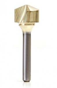 Amana Tool 45741 ZrN Coated V-Groove 135 Deg. Folding for Aluminum Composite Material (ACM) Panels Like Alucobond, Dibond, 0.078 Tip Cut Width x 1/2 CH x 3/4 D x 1/4 Inch SHK Carbide Brazed to Steel Shank Router Bit