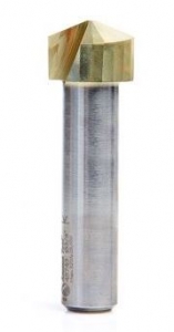 Amana Tool 45743 ZrN Coated V-Groove 135 Deg. Folding for Aluminum Composite Material (ACM) Panels Like Alucobond, Dibond, 0.078 Tip Cut Width x 1/2 CH x 3/4 D x 1/2 Inch SHK Carbide Brazed to Steel Shank Router Bit