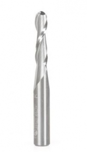 Amana Tool 46425 Solid Carbide Up-Cut Spiral Ball Nose 3/32 Radius x 3/16 Dia x 3/4 Cut Height x 1/4 Shank x 2 Inch Long x 2 Flute Router Bit with High Mirror Finish
