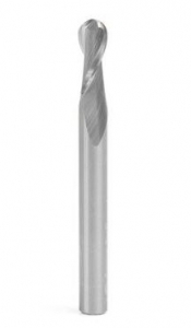 Amana Tool 46455 Solid Carbide Up-Cut Spiral Ball Nose 2.5 Radius x 5 Dia x 12 Cut Height x 5 Shank x 50mm Long x 2 Flute Router Bit with High Mirror Finish