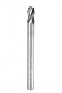 Amana Tool 46440 SC Up-Cut Spiral Ball Nose 1/8 R x 1/4 D x 1/2 CH x 1/4 SHK x 3 Inch Long x 4 Flute Router Bit with High Mirror Finish