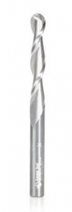 Amana Tool 46294-U CNC 2D and 3D Carving 0.10 Deg Straight Angle Ball Nose x 1/4 D x 1/8 R x 1-1/2 CH x 1/4 SHK x 3 Inch Long x 2 Flute SC Router Bit