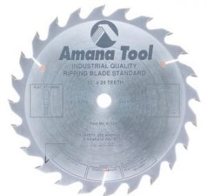 Amana Tool 610240 Carbide Tipped Ripping Standard 10 Inch D x 24T FT, 20 Deg, 5/8 Bore, Circular Saw Blade