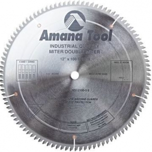 Amana Tool MD12106-5/8 Carbide Tipped Miter 12 Inch D x 100T 4+1 ATB, -2 Deg, 5/8 Bore, Circular Saw Blade