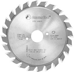 Amana Tool DT120T14-20 Carbide Tipped Ditec 2000 Adjustable Type Scoring 120MM D x 12 x 2T x ATB, 20MM Bore, Scoring Set